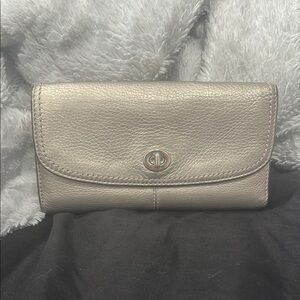 Coach Silver Leather Wallet